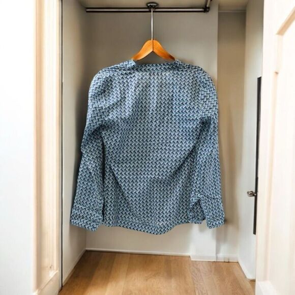 Tory Burch Womens Top Size 4 Green Geometric T Design High Neck Top - Picture 2 of 7